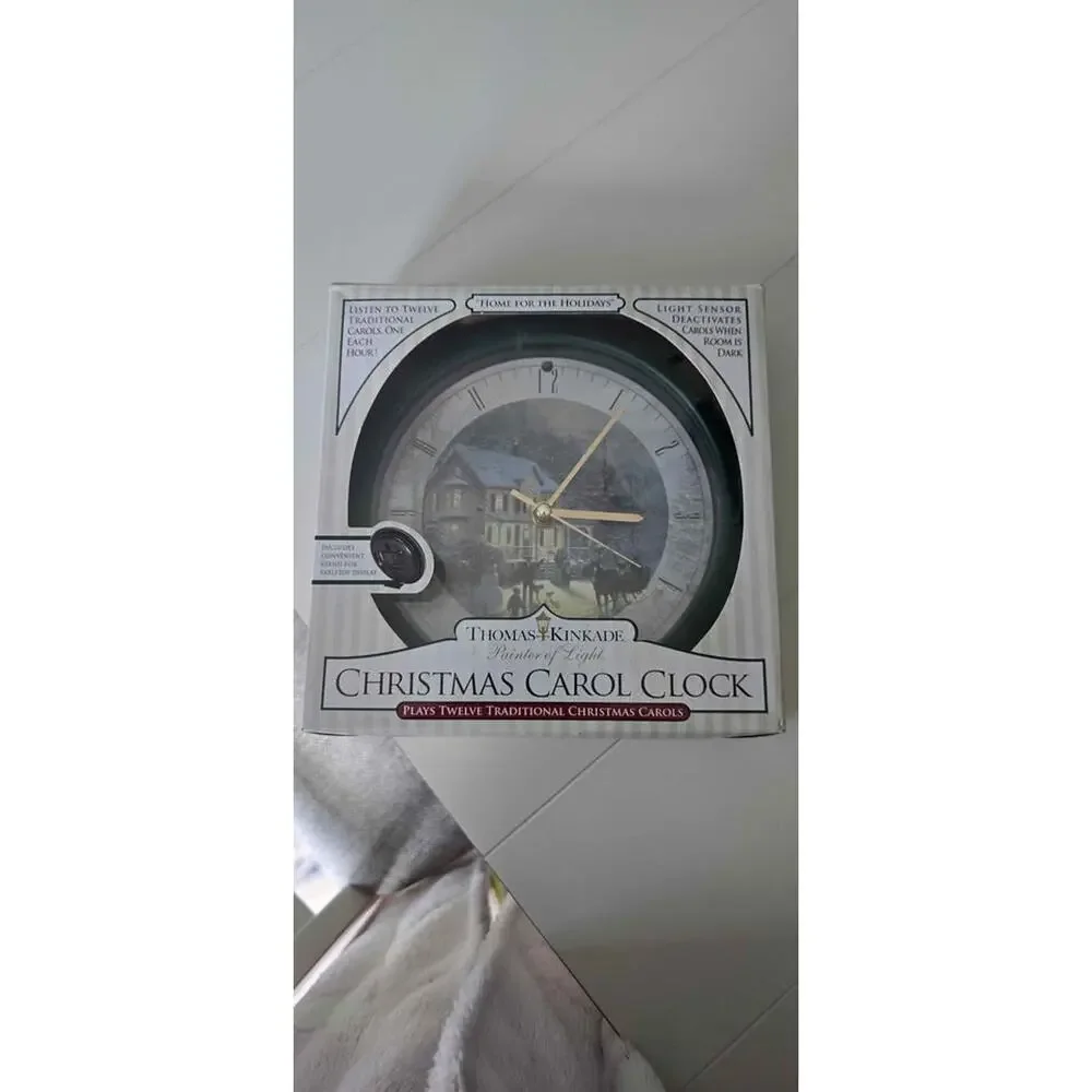 Thomas Kinkade Christmas Carol Clock Home for the Holidays